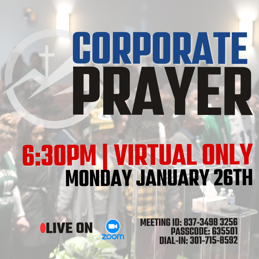 Jan 26th Corporate Prayer Virtual Only!